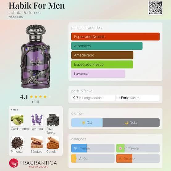 Perfume Habik For Men 100 ml Lattafa Masculino - Imagem 2