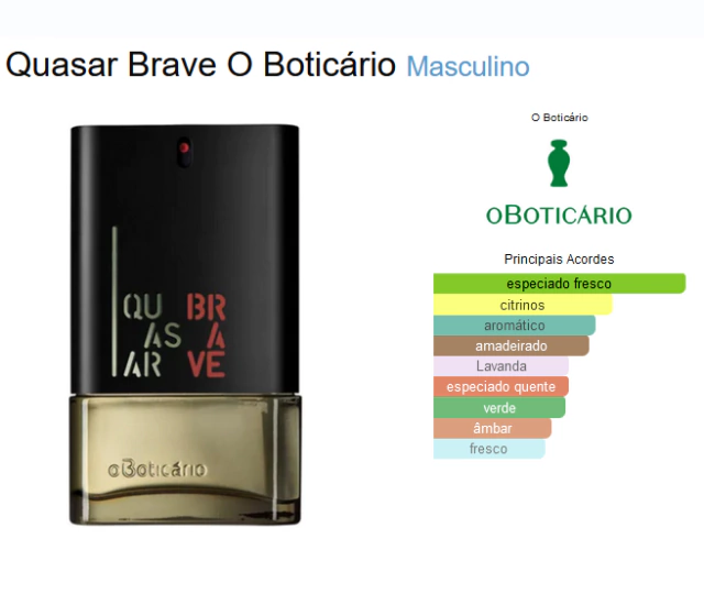 Perfume Quasar Brave O Boticário 100 ml Masculino - Imagem 3